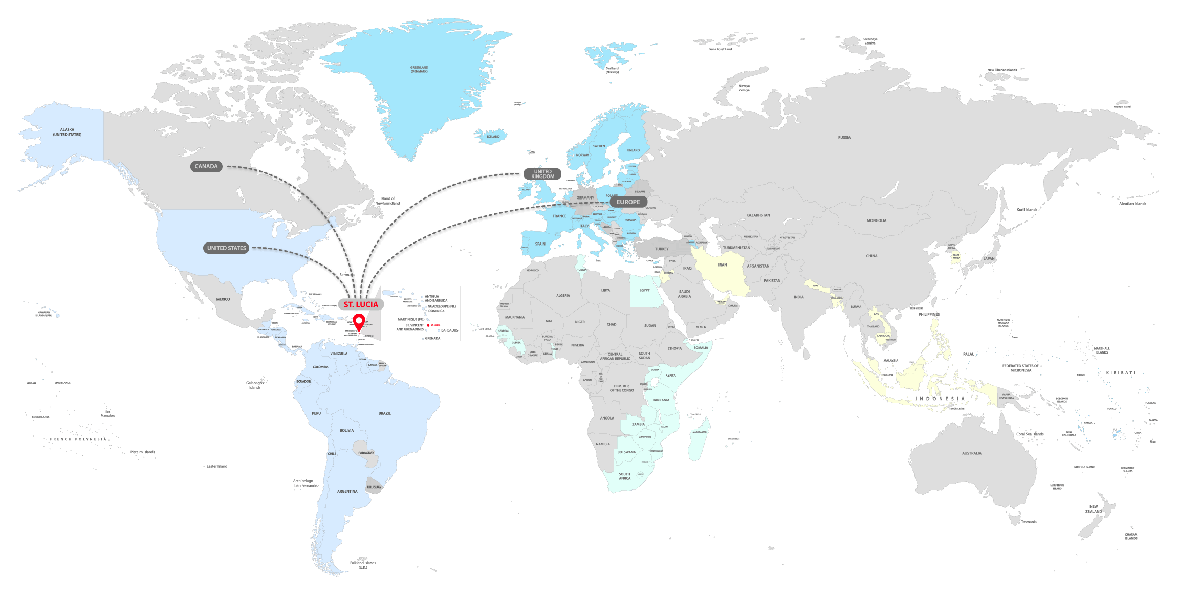 Map of Visa Free Countries